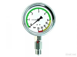 Easy fitting diaphragm pressure gauge